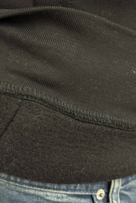 FRONT WRITTINGS FLUFFY MEN HOODIE BLACK/ E ZEZE - 3