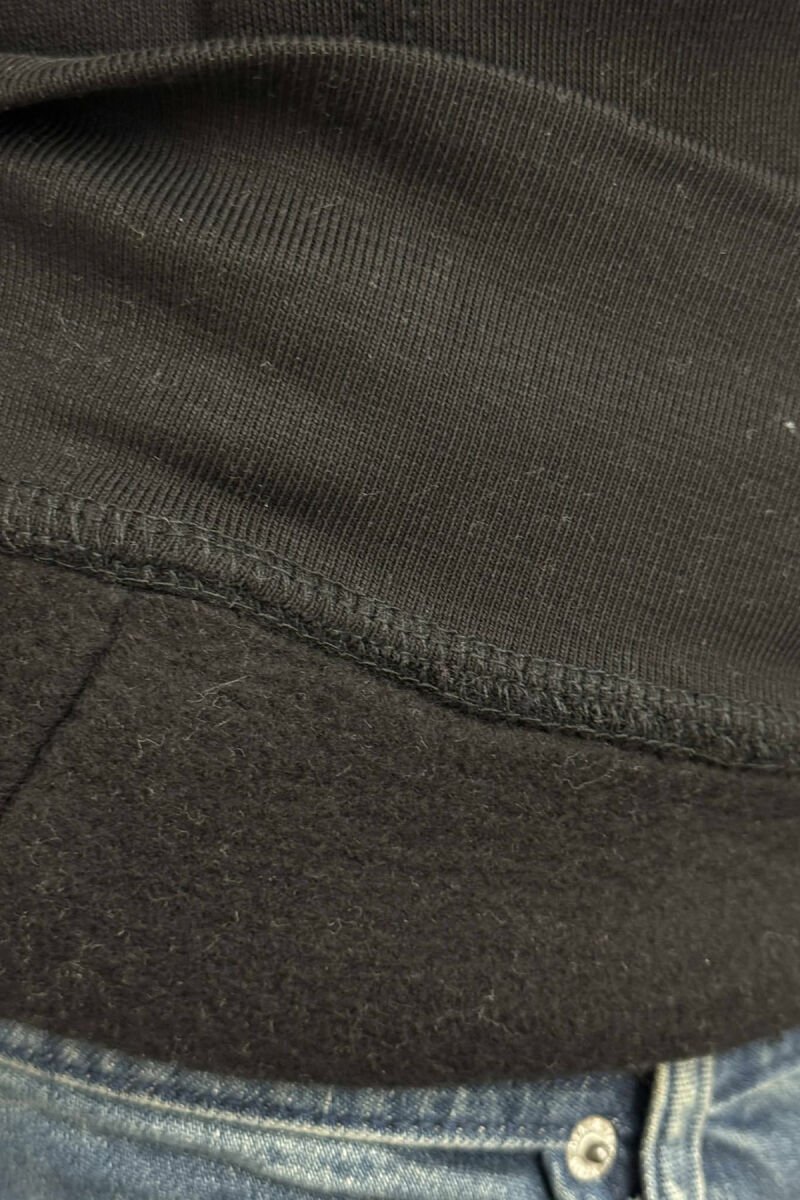 FRONT WRITTINGS FLUFFY MEN HOODIE BLACK/ E ZEZE - 3
