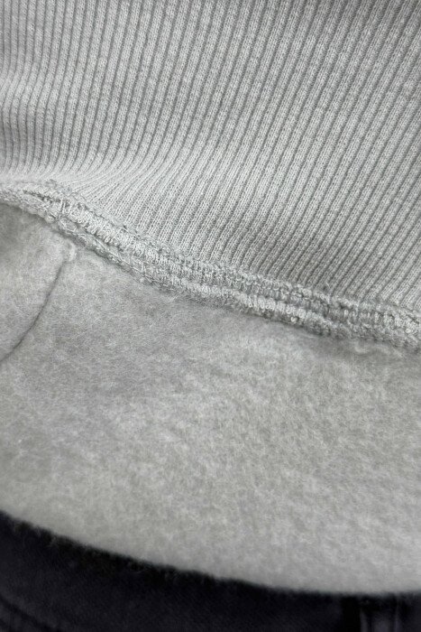 FRONT WRITTINGS FLUFFY MEN HOODIE LIGHT GREY/GZ - 3
