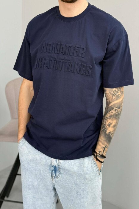FRONT WRITTINGS MAN T-SHIRT BLUE/BLU - 2