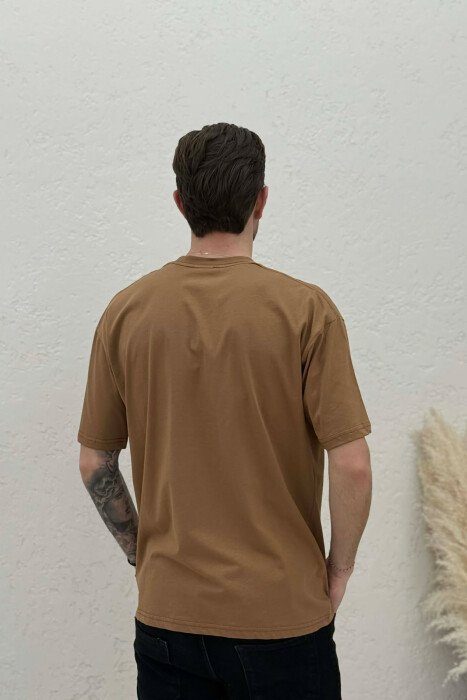 FRONT WRITTINGS MAN T-SHIRT BROWN/KAFE - 4