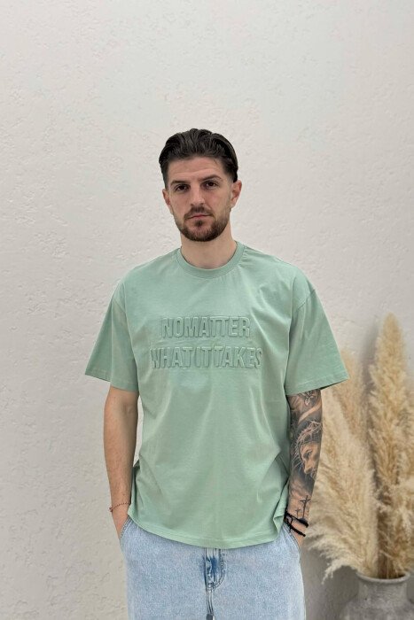 T-SHIRT ME SHKRIME PËR MESHKUJ NË NGJYRË MENTE 