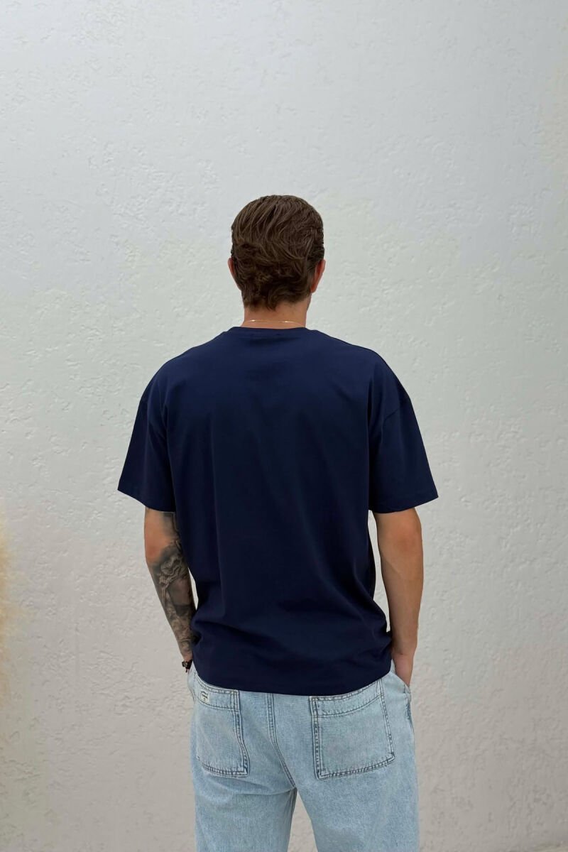 FRONT WRITTINGS ONE COLOR MEN T-SHIRT BLUE/BLU - 2
