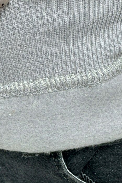 FRONT WRITTINGS SIMPLE FLUFFY MEN HOODIE GREY/GRI - 5