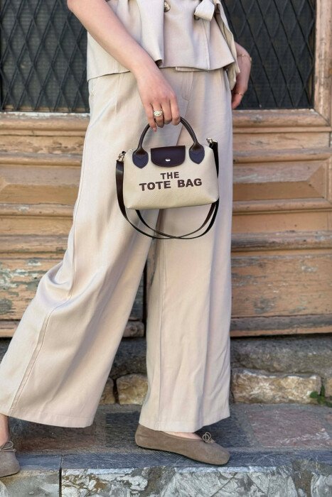 FRONT WRITTINGS SMALL WOMAN BAG BEIGE/BEZHE - 2
