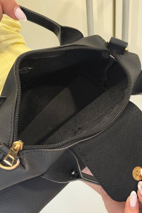 FRONT WRITTINGS SMALL WOMAN BAG BEIGE+BROWN/BEZHE+KAFE - 5