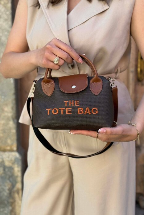 FRONT WRITTINGS SMALL WOMAN BAG BROWN/KAFE - 2