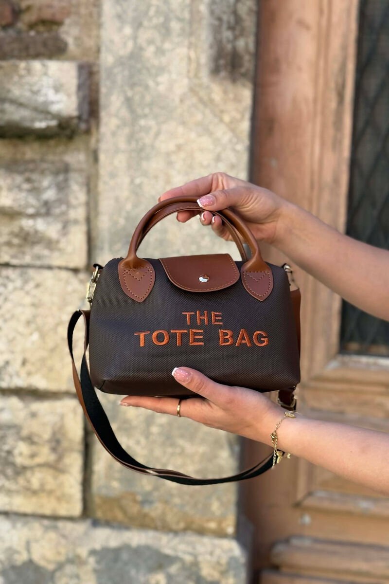 FRONT WRITTINGS SMALL WOMAN BAG BROWN/KAFE - 3