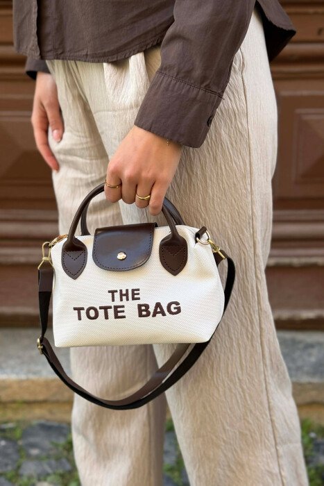 FRONT WRITTINGS SMALL WOMAN BAG WHITE-E BARDHE - 1