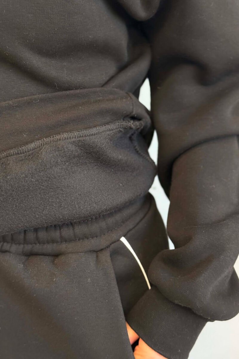 FRONT WRITTINGS SWEATSHIRT + SWEATPANTS WOMAN SET BLACK/ E ZEZE - 4