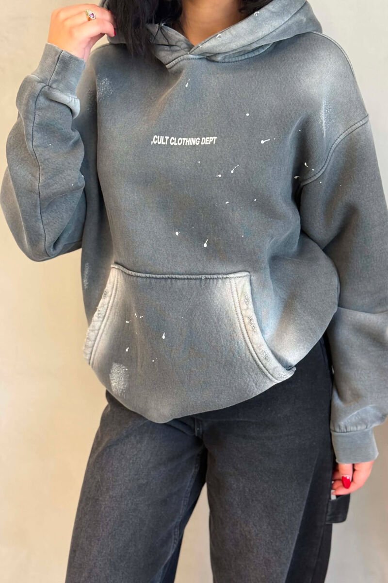 FRONT WRITTINGS WOMAN HOODIE GREY/GRI - 2
