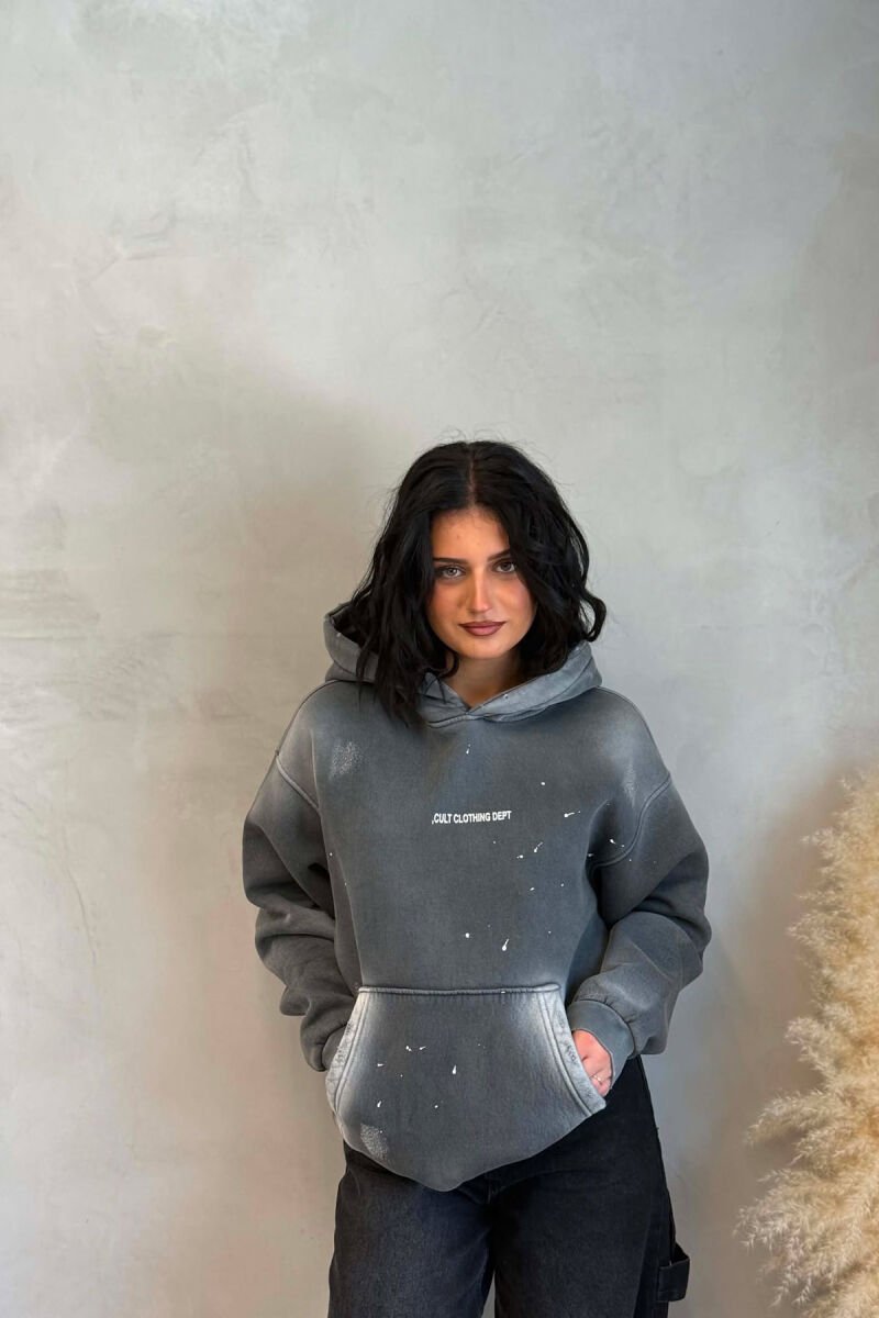 FRONT WRITTINGS WOMAN HOODIE GREY/GRI - 3