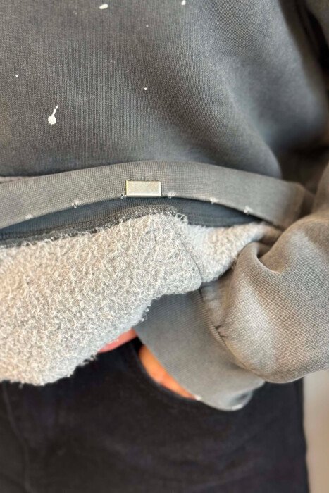 FRONT WRITTINGS WOMAN HOODIE GREY/GRI - 4