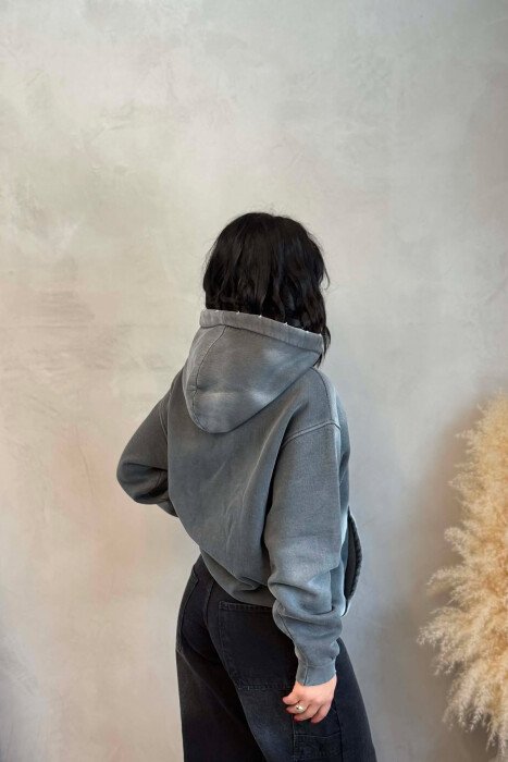 FRONT WRITTINGS WOMAN HOODIE GREY/GRI - 5