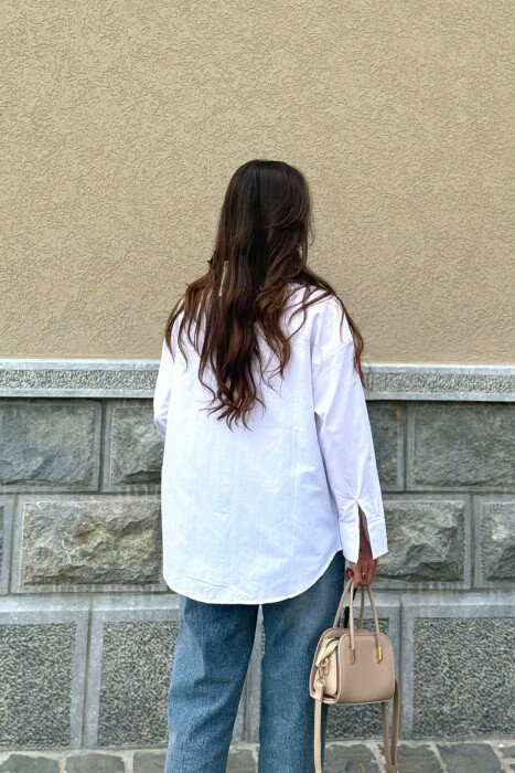 FRONT WRITTINGS WOMAN SHIRT WHITE-PINK/BARO - 3