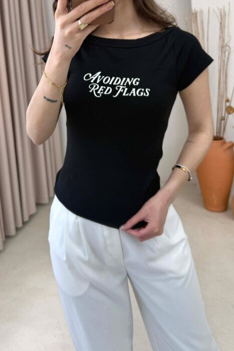 FRONT WRITTINGS WOMAN T-SHIRT BLACK/ E ZEZE - 3