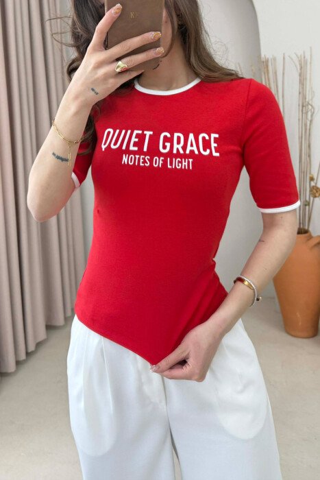 FRONT WRITTINGS WOMAN T-SHIRT RED/E KUQE - 2