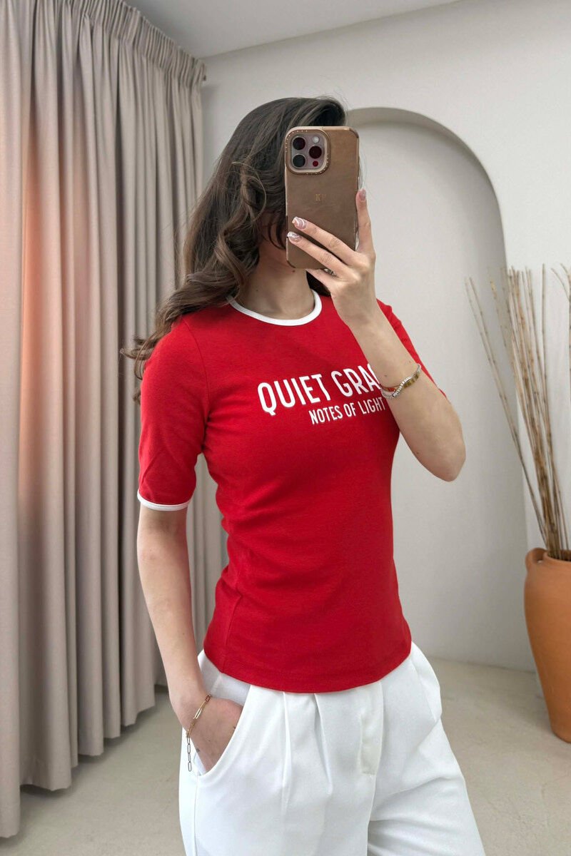 FRONT WRITTINGS WOMAN T-SHIRT RED/E KUQE - 3