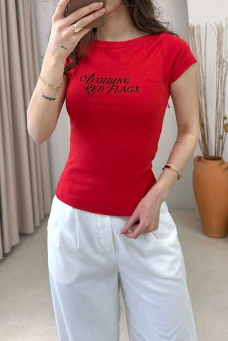 FRONT WRITTINGS WOMAN T-SHIRT RED/E KUQE - 3