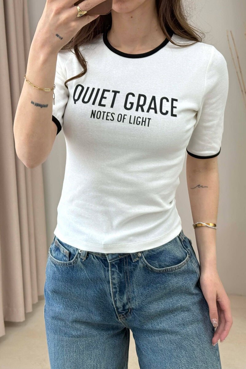 FRONT WRITTINGS WOMAN T-SHIRT WHITE-E BARDHE - 2