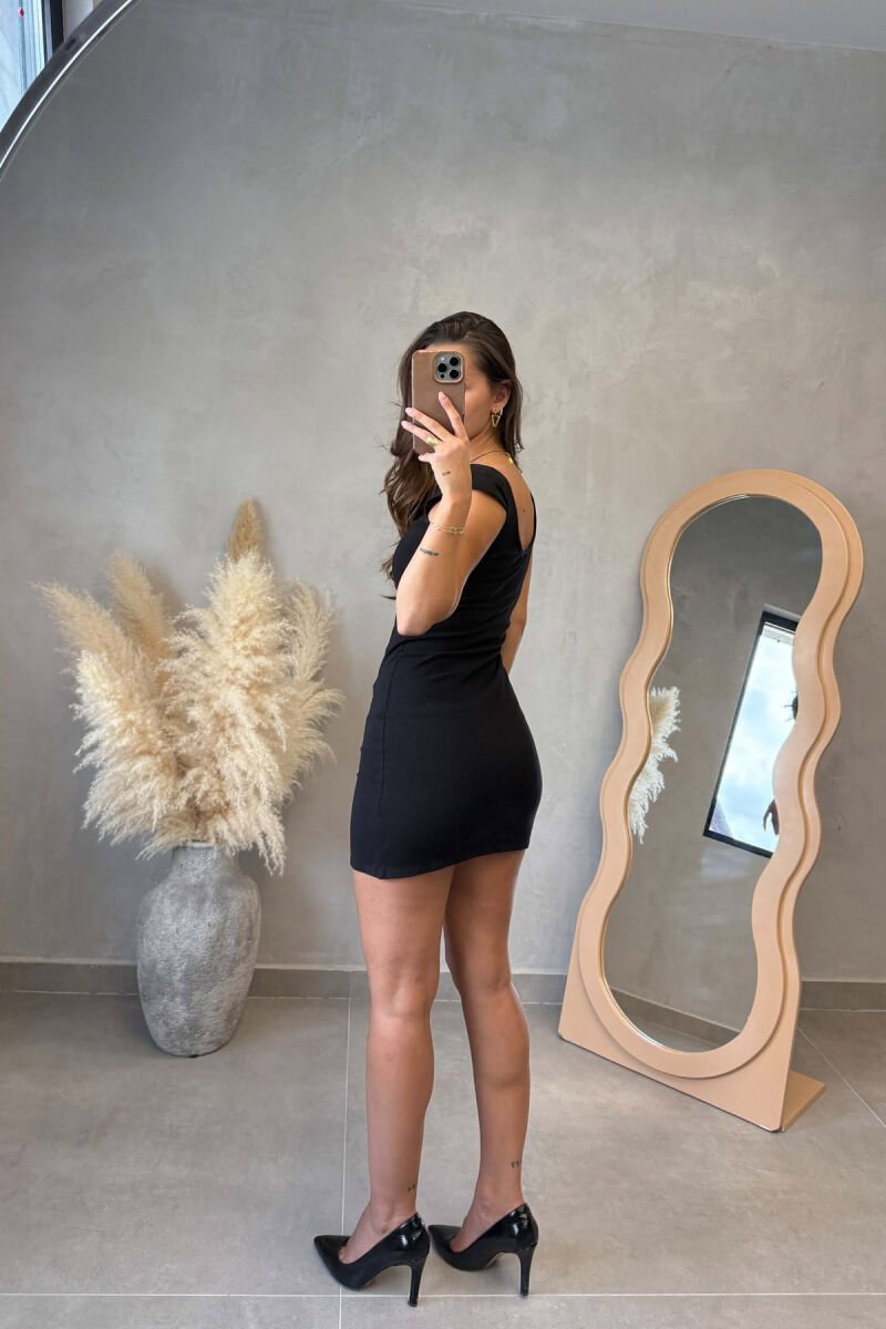 FRONT ZIPPER DESIGN WOMEN DRESS BLACK/ E ZEZE - 3