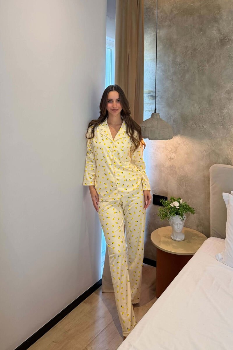 FRUIT DESIGN SHIRT+ TROUSERS WOMAN PYJAMAS YELLOW/E VERDHE - 7