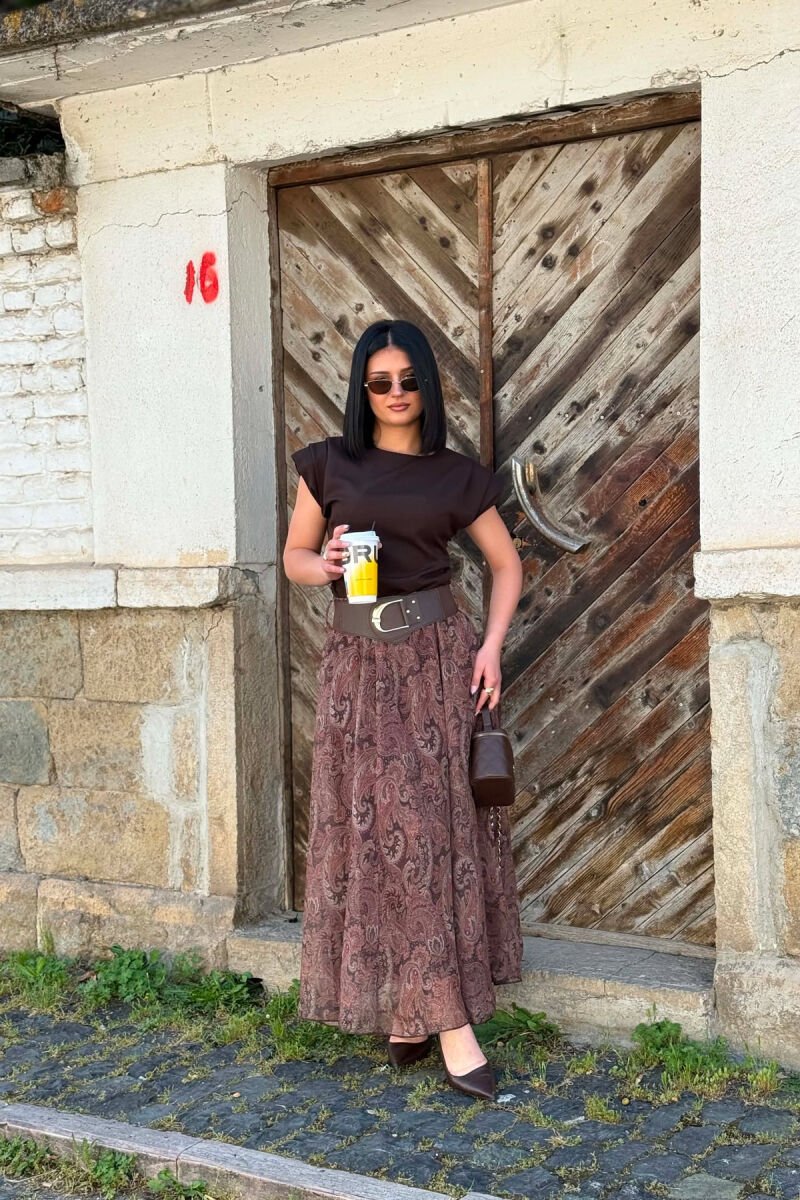 FUND ME DIZAJN ABSTAKT DHE ME DETAJIN E RRIPIT PER FEMRA NE NGJYRE KAFE - 1