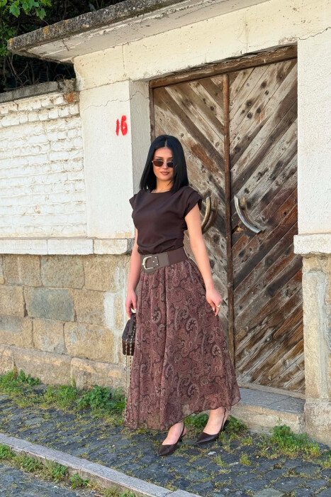 FUND ME DIZAJN ABSTAKT DHE ME DETAJIN E RRIPIT PER FEMRA NE NGJYRE KAFE - 2