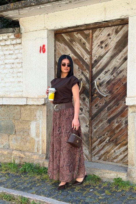 FUND ME DIZAJN ABSTAKT DHE ME DETAJIN E RRIPIT PER FEMRA NE NGJYRE KAFE - 4