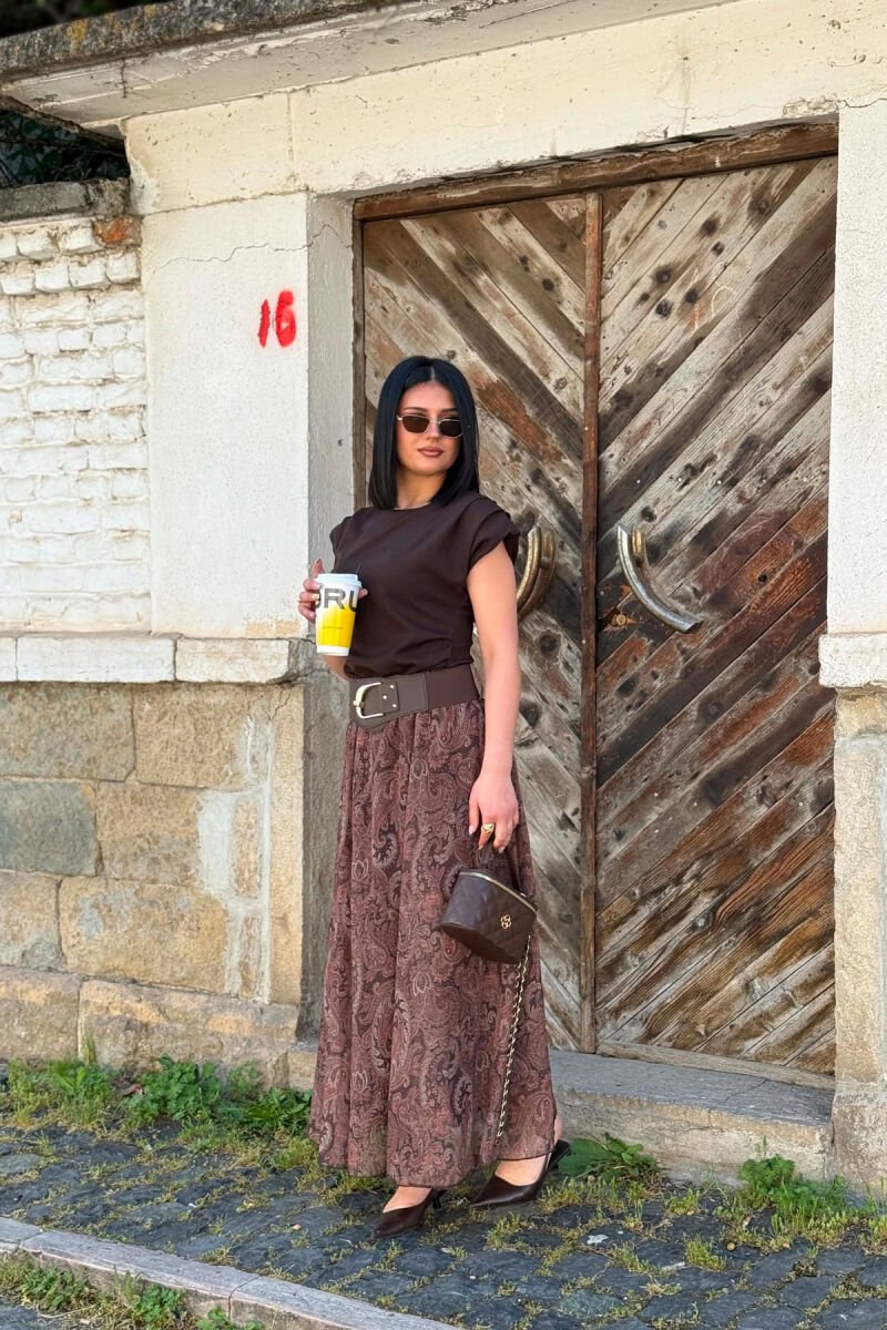 FUND ME DIZAJN ABSTAKT DHE ME DETAJIN E RRIPIT PER FEMRA NE NGJYRE KAFE - 4