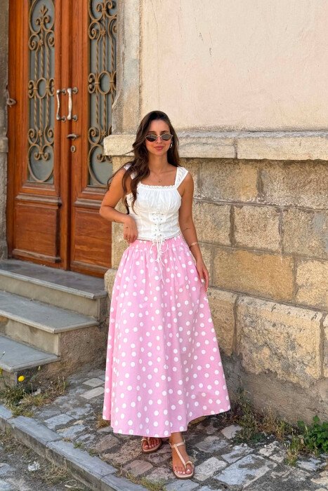 FUND ME POLKA DOTS PER FEMRA NE NGJYRE ROZE - KLAUDIO FASHION