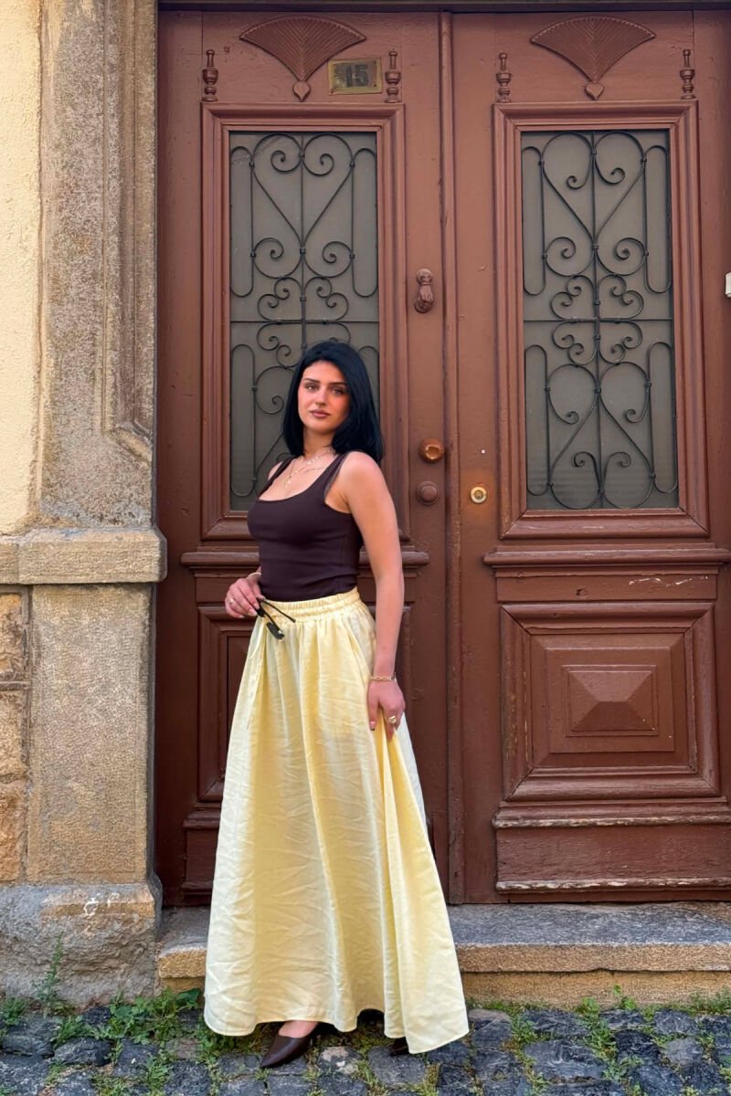 FUND NHE NGJYRESH ME BEL ELASTIK PER FEMRA NE NGJYRE TE VERDHE - 4