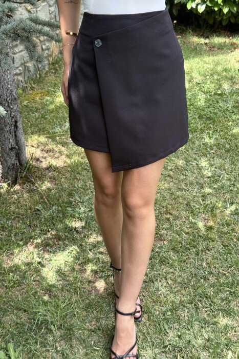 ONE COLOR SIMPLE WOMEN SKIRT BLACK/ E ZEZE - 11