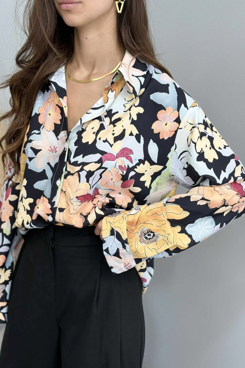 FLOWER DESIGN LONG SLEEVE WOMEN SHIRT MULTIPLE/SHNGJ - 6
