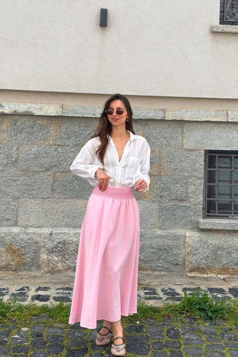 FUND NJE NGJYRESH ME BEL ELASTIK PER FEMRA NE NGJYRE ROZE - 1