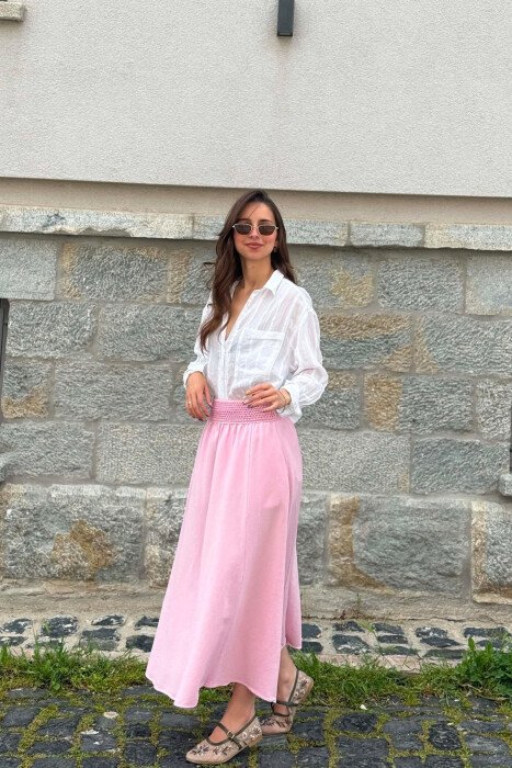 FUND NJE NGJYRESH ME BEL ELASTIK PER FEMRA NE NGJYRE ROZE - 4