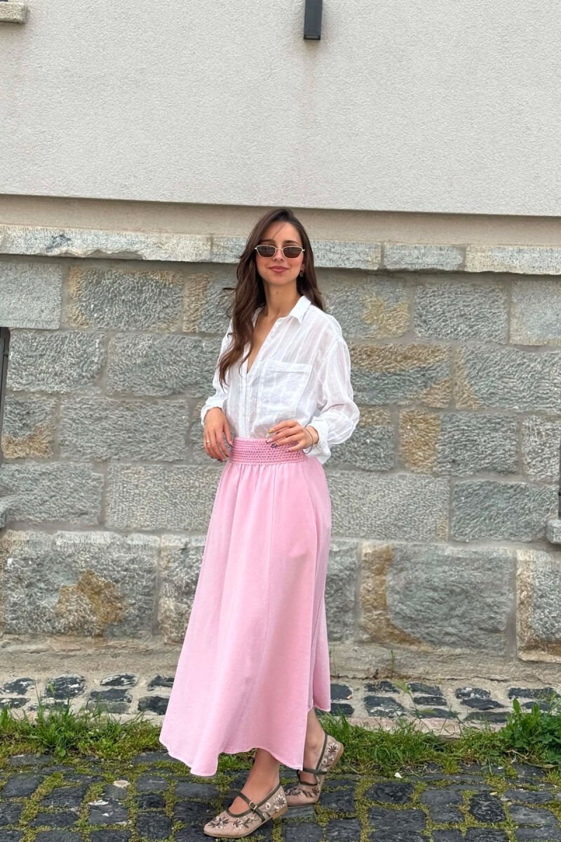 FUND NJE NGJYRESH ME BEL ELASTIK PER FEMRA NE NGJYRE ROZE - 4