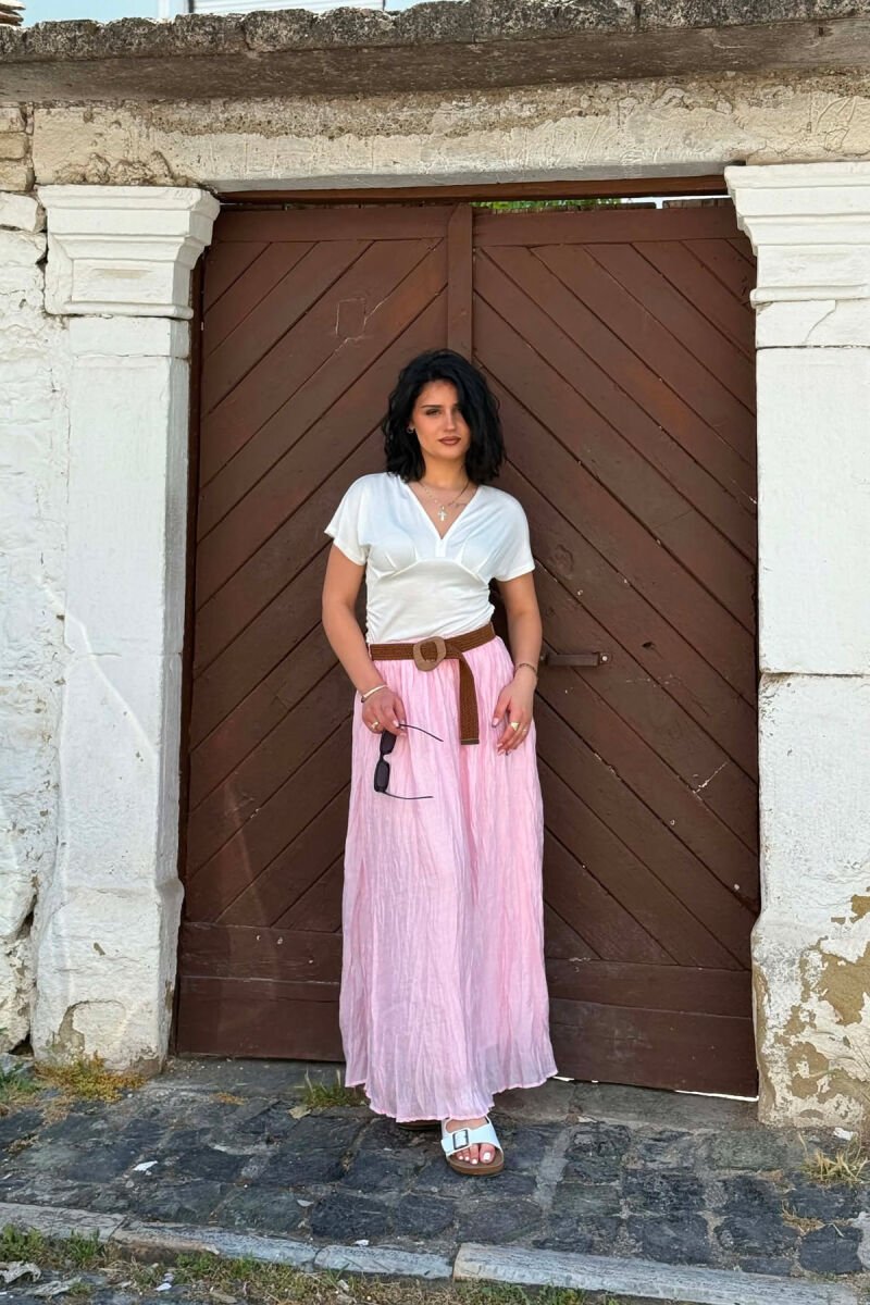 FUND NJE NGJYRESH ME DETAJIN E RRIPIT PER FEMRA NE NGJYRE ROZE - 1