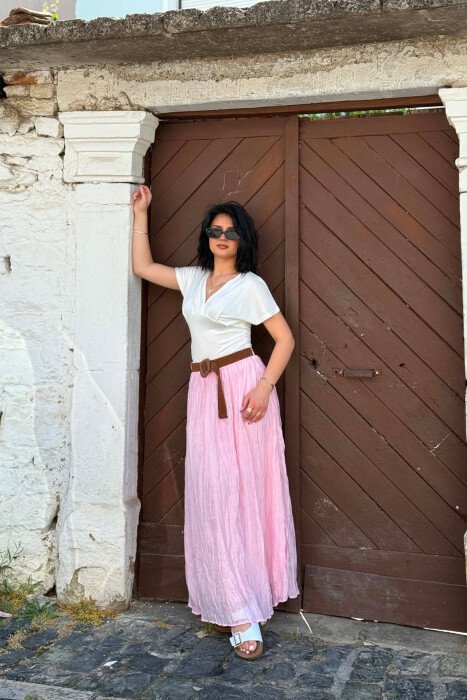 FUND NJE NGJYRESH ME DETAJIN E RRIPIT PER FEMRA NE NGJYRE ROZE - 2