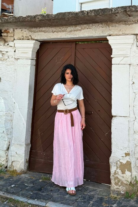 FUND NJE NGJYRESH ME DETAJIN E RRIPIT PER FEMRA NE NGJYRE ROZE - 5