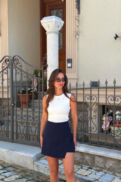 FUND PANTALLONE I THJESHTE NJE NGJYRESH PER FEMRA NE NGJYRE BLU - 2