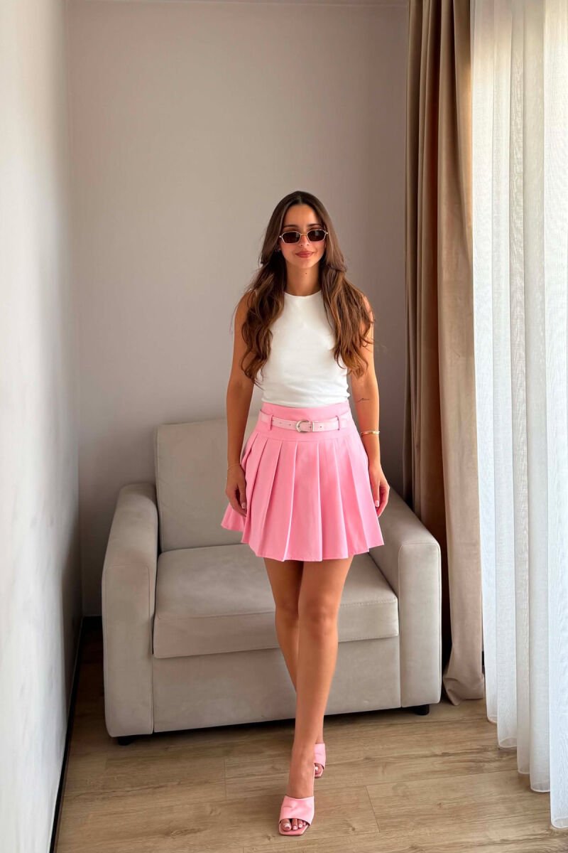 FUND PANTALLONE NJE NGJYRESH ME DETAJIN E RRIPIT PER FEMRA NE NGJYRE ROZE - 1