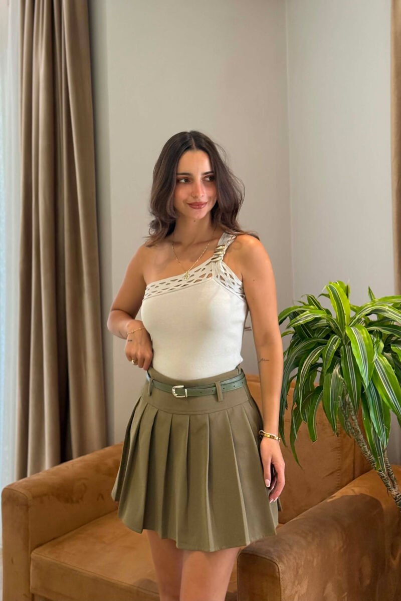 FUND PANTALLONE NJE NGJYRESH ME DETAJIN E RRIPIT PER FEMRA NE NGJYRE ULLI - 2
