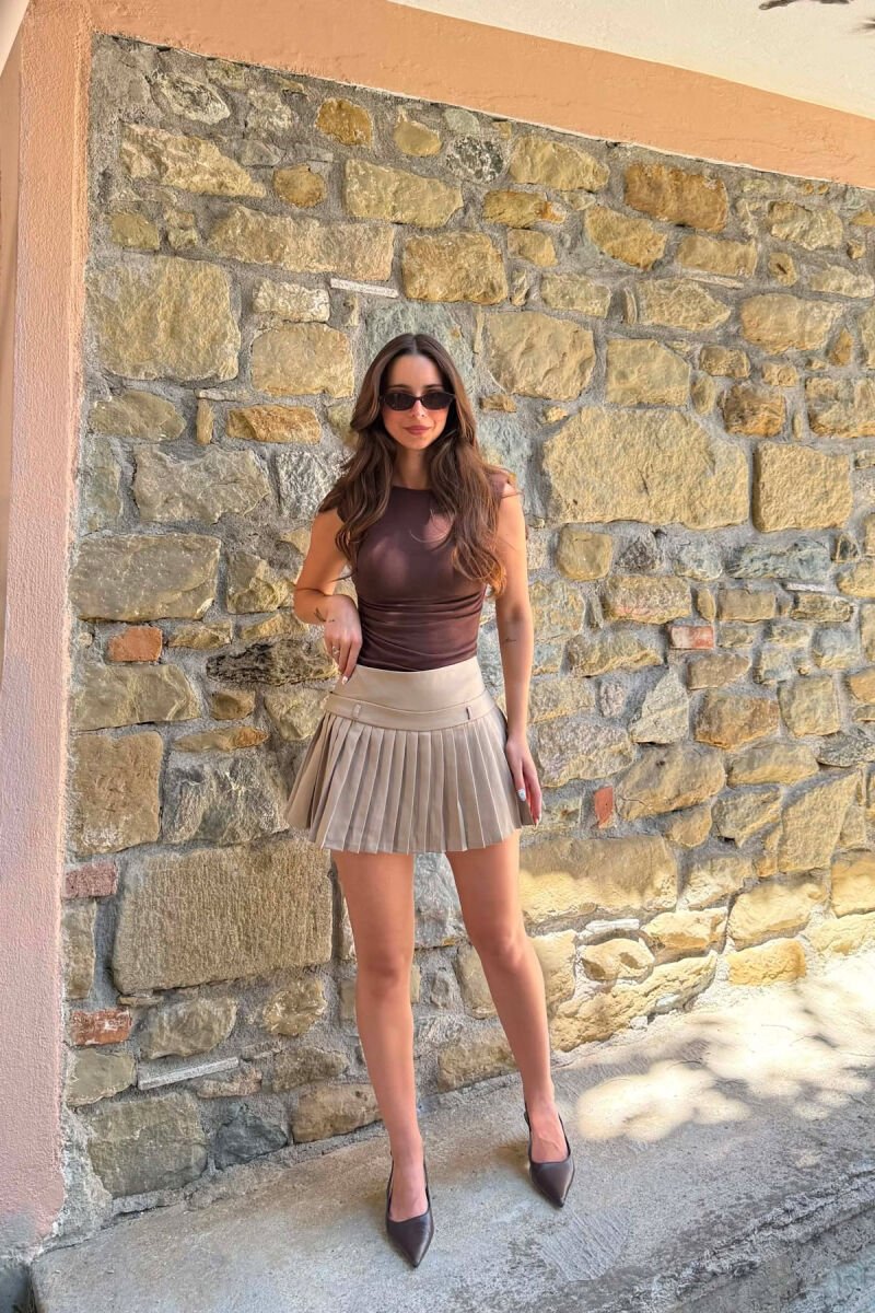 FUND PANTALONE I THJESHTE NJE NGJYRESH PER FEMRA NE NGJYRE BEZHE - 1