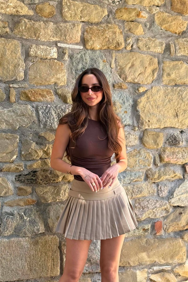 FUND PANTALONE I THJESHTE NJE NGJYRESH PER FEMRA NE NGJYRE BEZHE - 3