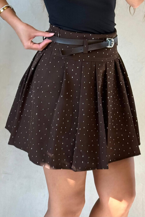 FUNDPANTALLONE ME GURE DHE ME DETAJIN E RRIPIT PER FEMRA NE NGJYRE KAFE - 3