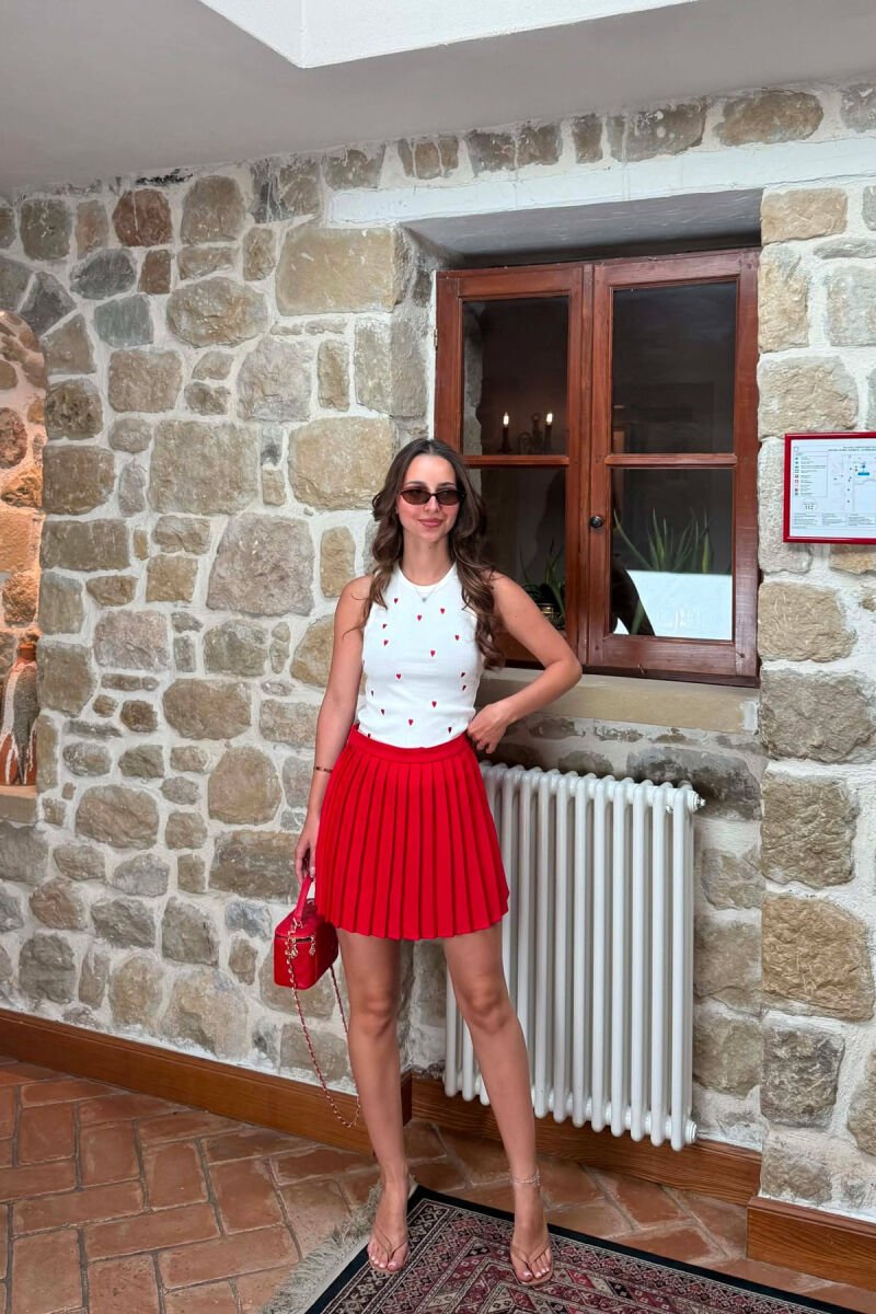 FUNDPANTALLONE NJE NGJYRESHE TENIS PER FEMRA NE NGJYRE TE KUQE - 2
