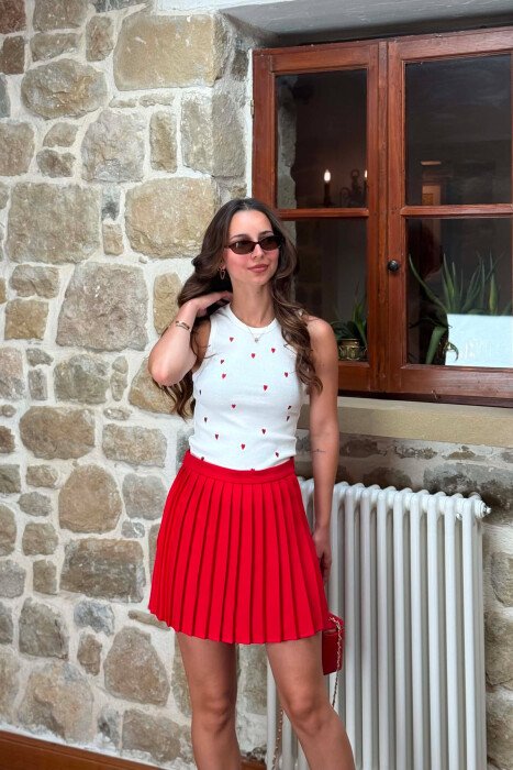 FUNDPANTALLONE NJE NGJYRESHE TENIS PER FEMRA NE NGJYRE TE KUQE - 6