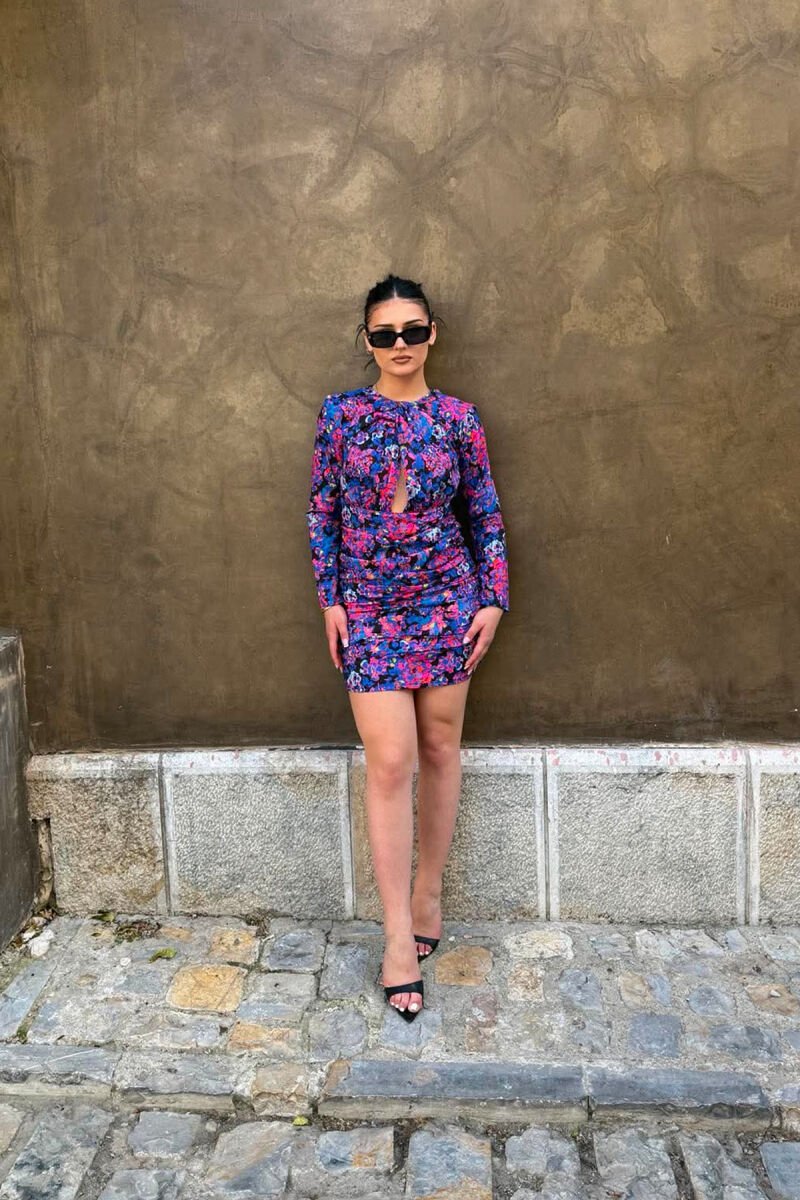FLORAL DESIGN WOMAN DRESS BLUE/BLU - 1