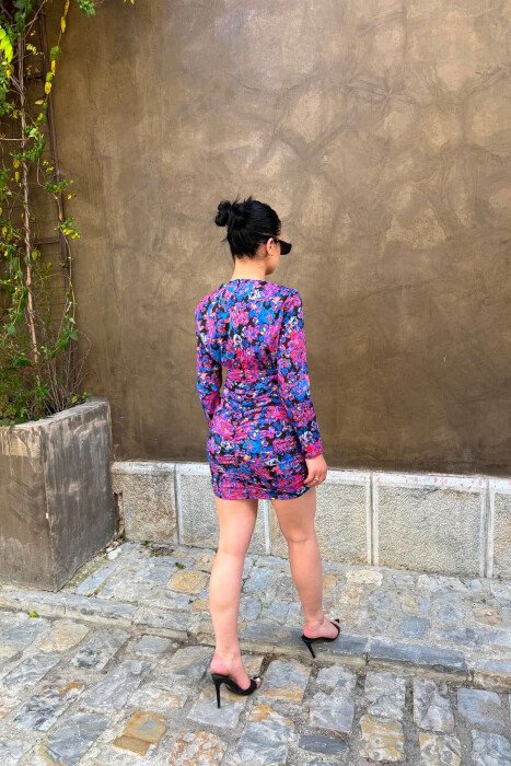 FLORAL DESIGN WOMAN DRESS BLUE/BLU - 7